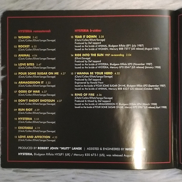EUC Def Leppard 'Hysteria' Deluxe Edition Double CD - Picture 9 of 12